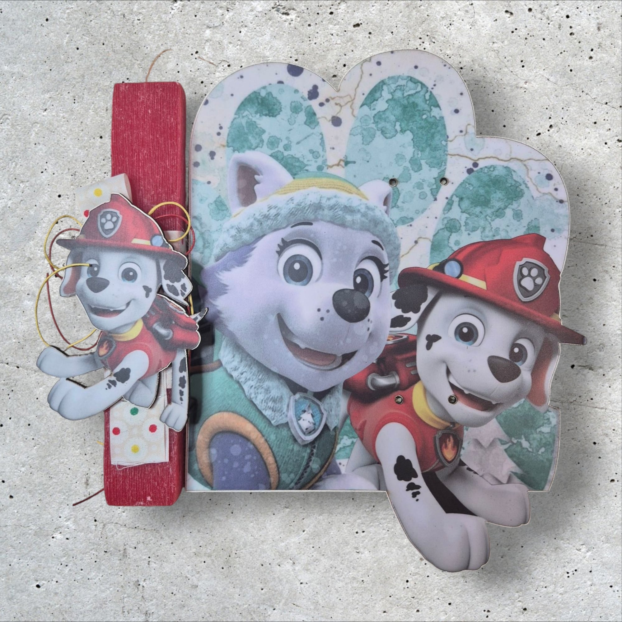 Paw Patrol-min λαμπάδα-paw-patrol-με-marshall-και-everest